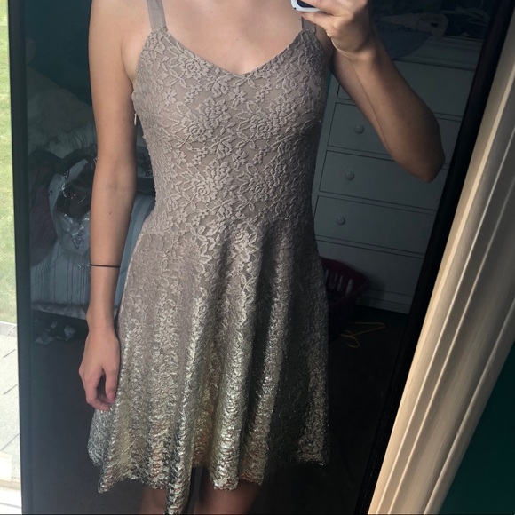 NWOT Free People golden dress - Picture 3 of 8